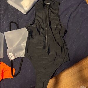 Black Kids One Piece Swimsuit